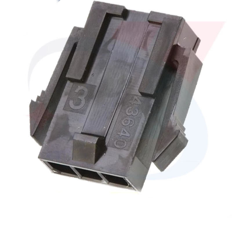 Molex 43640-0300 माइक्रो-फिट 3.0 प्लग हाउसिंग सिंगल रो 3 पिन पैनल माउंट ईयर लो-हैलोजन स्टॉक में 43640-0300