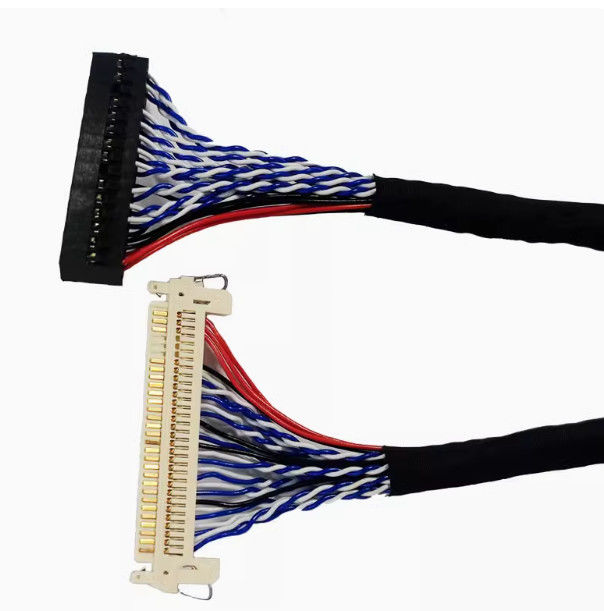 105C रेटेड तापमान AWG26 कॉपर कंडक्टर वाला 1-5m LVDS केबल UL VW-1 रेटेड