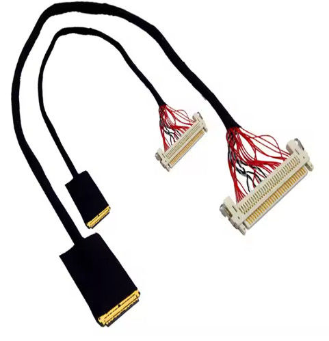 UL VW-1 रेटेड 300V 30 पिन कनेक्टर LVDS केबल जैकेट AWG26-28 कॉपर कंडक्टर और ज्वलनशीलता रेटिंग के साथ